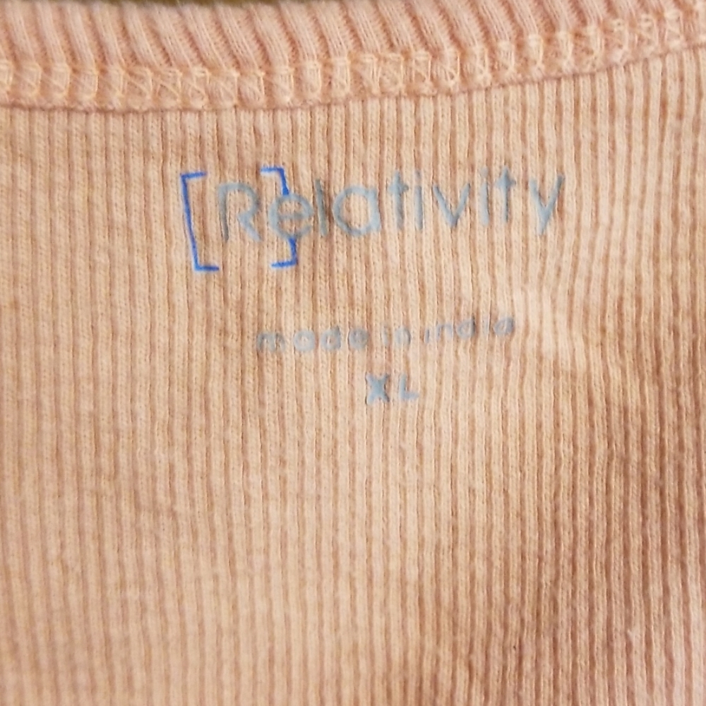 Relativity Peach Ribbed Tank Top - Picture 2 of 4